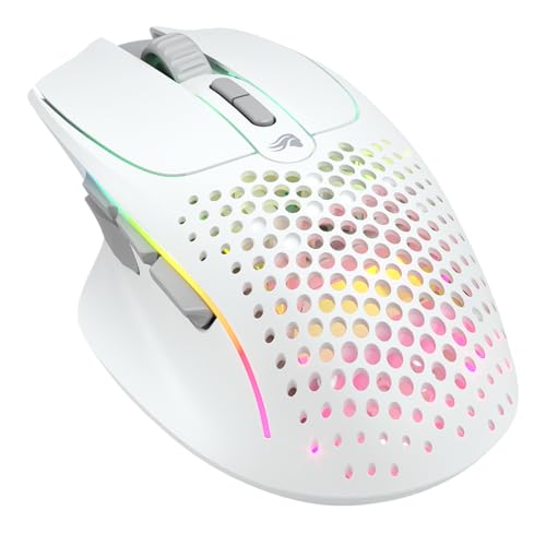 GLORIOUS Gaming Model I 2 Wireless Souris de Jeu sans Fil - Hybride 2,4 GHz et Bluetooth, 75 g Super légère, 9 Boutons (2 échangeables), RGB, Pieds PTFE, MMO MOBA FPS, appuie-Pouce latéral - Blanc