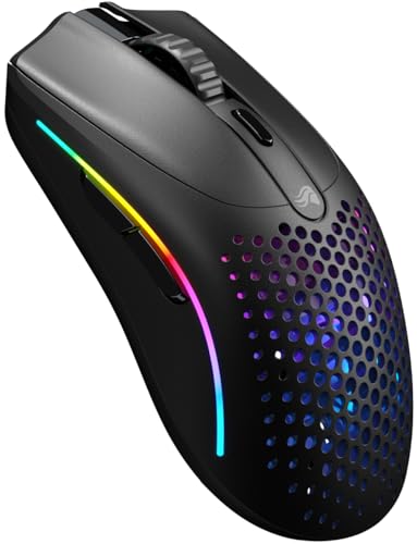 GLORIOUS Model O 2 Mini Souris Gaming sans Fil 57g Ultra légère, 210 h de Batterie, sans Fil 2,4 GHz et Bluetooth 5.2, capteur Optique 26 000, 80M de clics, 6 Boutons programmables, FPS - Noir