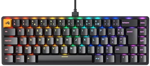 GLORIOUS Gaming GMMK 2 Compact (65 ) - Clavier de Jeu mécanique, TKL Compact (65 ), Cadre Aluminium, Capuchons de Touches doubleshot, switches Fox, RGB - Disposition française AZERTY - Noir