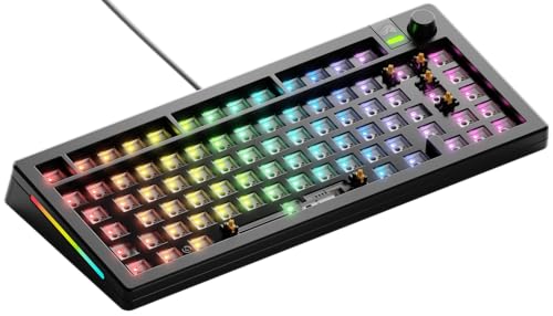 GLORIOUS Gaming GMMK 3 Barebones kit Clavier Gaming personnalisé, Clavier 75 mécanique, Joints modulaires, MX 5 Broches (Hot Swap), Mousse insonorisante, Plaque de Commutation alu, ISO