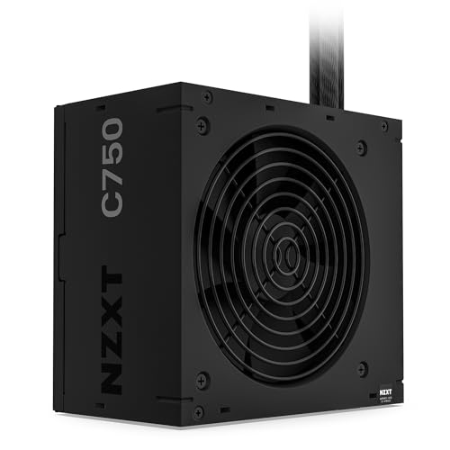 NZXT C750 Bronze - Alimentation 750 W - PA-7B2BB-EU - Certifiée 80 Plus Bronze - Conception Non modulaire - Ventilateur à palier hydrodynamique 120 mm - Garantie 3 Ans - Noir (2023)