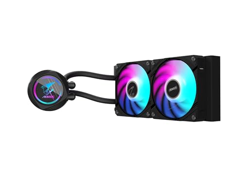 AORUS WATERFORCE II 240 - Refroidisseur liquide pour processeur - Radiateur de 240 mm avec 2 ventilateurs ARGB à faible bruit de 120 mm, compatible avec Intel LGA1851, LGA1700 et AMD AM5 (GP-AORUS