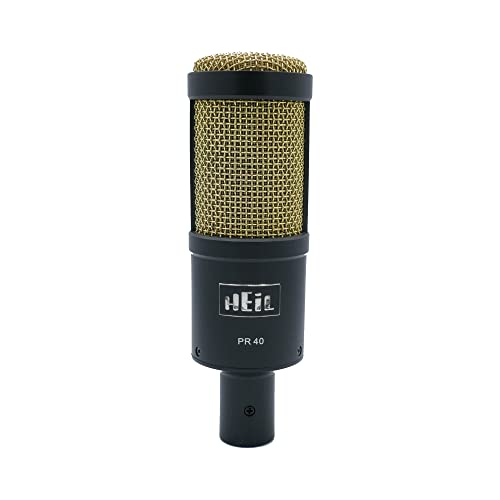 Heil PR 40 Microphone dynamique pour streaming, podcast, enregistrement et diffusion, microphone XLR pour musique en direct, large réponse en fréquence, son lisse, rejet supérieur du bruit arrière,