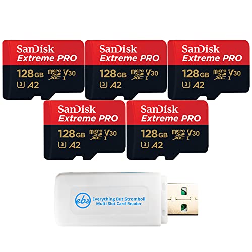 SanDisk Micro Lot de 5 cartes mémoire Extreme Pro 128 Go compatibles avec