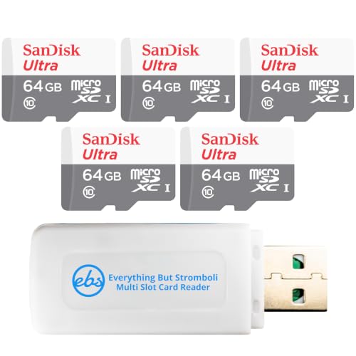 SanDisk Ultra UHS-I Class 10 Lot de 5 cartes microSD pour caméras de