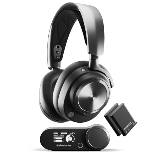 SteelSeries Arctis Nova Pro Wireless - Casque Gaming Multi-système - Haut-parleurs Hi-FI - Élimination du Bruit de Fond - Système d’alim Infinity - PC, PS5, PS4, Switch 2, Mobile - Noir