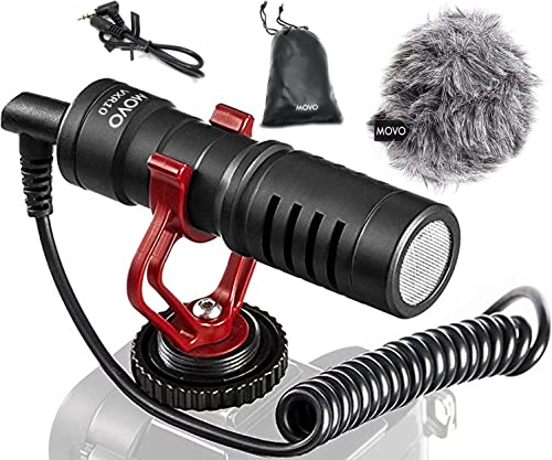 Movo VXR10 Microphone Anti Vent Anti Choc Universel Vidéo sur Pied pour iPhone, Android, Canon EOS, Appareils Nikon DSL et Parfait pour Podcast, Youtube, Gaming, Streamer, TikTok