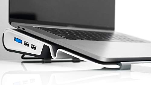XRGO Chill Support pour MacBook ou PC portable Deux ventilateurs pour garder votre ordinateur portable au frais. Emmenez-le partout avec vous. Construction en aluminium lui permet de contenir les