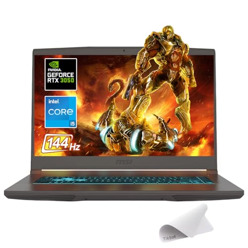 msi Ordinateur portable de jeu fin 15,6 po FHD 144 Hz – Intel Core i5-13420H-NVIDIA GeForce RTX 3050 – Window 11 Home-W tapis de souris (32 Go de RAM | SSD PCIe 1 To)