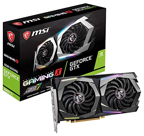 MSI GeForce GTX 1660 Ti Gaming X 6G 6 Go GDDR6 - Cartes Graphiques (GeForce GTX 1660 Ti, 6 Go, GDDR6, 192 bit, 7680 x 4320 Pixels, PCI Express x16 3.0)