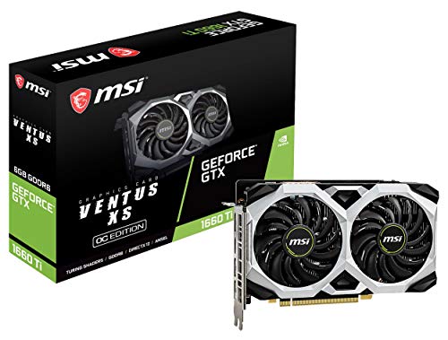 MSI GeForce GTX 1660 Ti Ventus XS 6G OC 6 Go GDDR6 - Cartes Graphiques (GeForce GTX 1660 Ti, 6 Go, GDDR6, 192 bit, 7680 x 4320 Pixels, PCI Express x16 3.0)