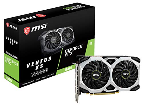 MSI Gaming GeForce GTX 1660 192-Bit HDMI DP 6 Go GDRR5 HDCP Support DirectX 12 Dual Fan VR Ready OC Carte Graphique (GTX 1660 Ventus XS 6G OC)