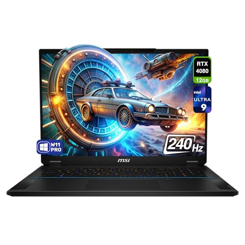 MSI Ordinateur portable de jeu Stealth 18 AI Studio, Intel Ultra 9-185H, 32 Go de RAM DDR5, 2 To PCle SSD, 18 QHD (2560 x 1600) 240 Hz, Nvidia G-Force RTX 4080, clavier rétroéclairé, W11 Pro