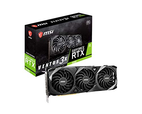 MSI Gaming GeForce RTX 3090 24 Go GDRR6X 384 Bits HDMI DP Nvlink Torx Fan 3 Ampères Architecture OC Carte Graphique RTX 3090 Ventus 3X 24G OC