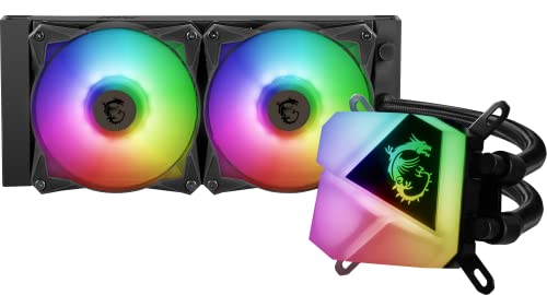 MSI MAG CoreLiquid C240 - Refroidisseur liquide AIO ARGB CPU - Radiateur 240 mm - Compatible LGA 1700 - Double ventilateurs ARGB PWM de 120 mm