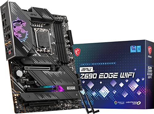 MSI MPG Z690 Edge Carte mère de Jeu WiFi (ATX, Intel Core 12e génération, Socket LGA 1700, DDR5, PCIe 5, LAN 2,5 G, emplacements M.2, Wi-FI 6E)