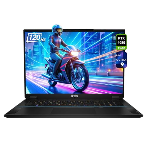 MSI Stealth 18 AI Studio Gaming Laptop Intel Ultra 9-185H, 32 Go de RAM DDR5, 1 To PCIe SSD, 18 WQUXGA (3840 x 2400) 120 Hz Mini écran LED, Nvidia G-Force RTX 4080, clavier rétroéclairé, W11 Home