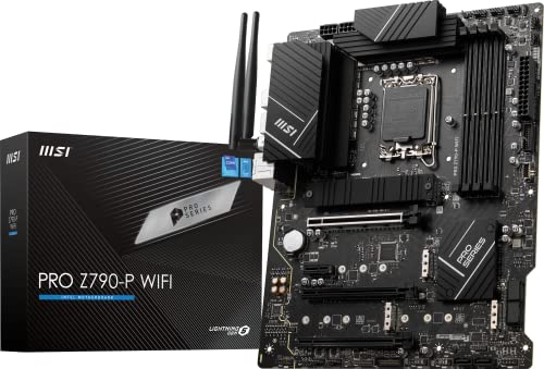 MSI Pro Z790-P WiFi ProSeries Carte mère (Supporte Intel 12e 13e génération, LGA 1700, DDR5, PCIe 5.0, M.2, LAN 2,5 Gbit s, USB 3.2 Gen2, Wi-FI 6E, ATX)