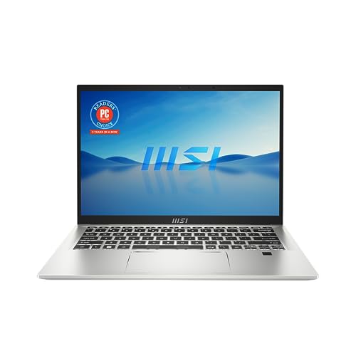 MSI Prestige 14 Evo Ordinateur portable Intel Core i7-13700H, Intel Iris Xe, écran FHD 14 , 32 Go DDR5, SSD NVMe 512 Go, WiFi 6E, Thunderbolt 4, Win 11 Home Urban Silver B13M-498US
