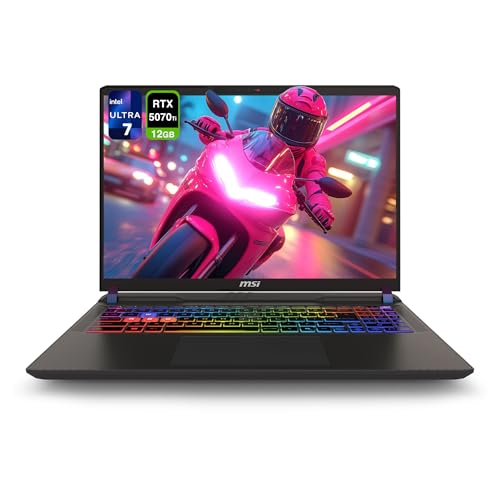 msi Vector 16 HX AI Ordinateur portable de jeu, Intel Ultra 7-255HX, 64 Go de RAM DDR5, 4 To PCIe SSD, écran 16 FHD (1920 x 1200) 144 Hz, Nvidia G-Force RTX 5070Ti, clavier rétroéclairé, W11 Home
