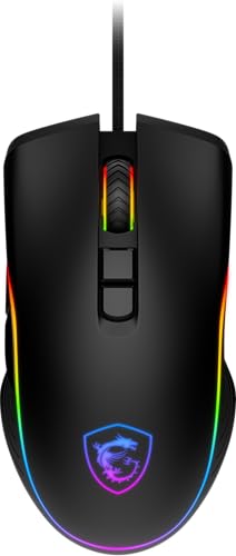 msi Forge GM300 Souris de jeu légère USB RVB réglable jusqu'à 7200 DPI pour ordinateur portable, noir