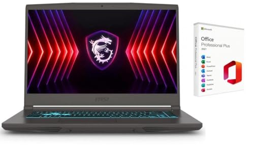 MSI Ordinateur portable de jeu fin 15,6 po FHD 144 Hz | Intel Core i5-13420H (Beat i7-12650H) | NVIDIA GeForce RTX 4060 | Rétroéclairé | Gris | 16 Go de RAM | SSD 512 Go | Windows 11 Home | Ensemble