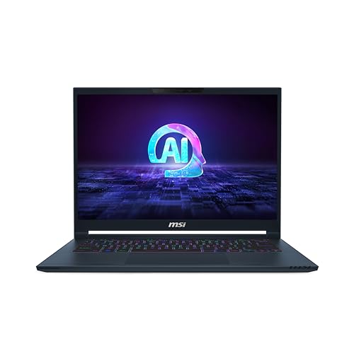 MSI Stealth 14 AI Studio Ordinateur portable de jeu FHD 14 165 Hz Intel Core Ultra 7-155H, NVIDIA Geforce RTX 4050, 16 Go DDR5, 1 To NVMe SSD, Thunderbolt 4, Win 11 Pro Star Blue A1VEG-090US
