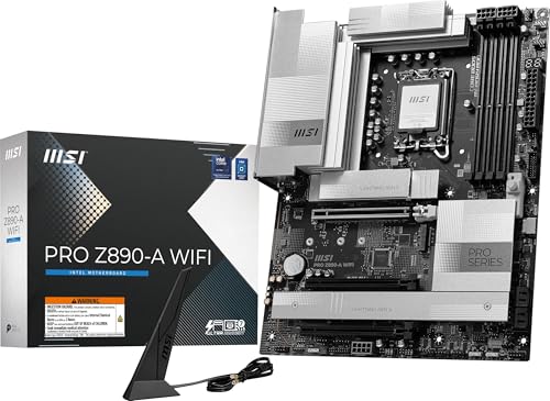 MSI PRO Z890-A Carte mère WiFi ProSeries (prend en charge les processeurs Intel Core Ultra Series 2, LGA 1851, DDR5, PCIe 5.0, M.2, SATA, 5 Gbps LAN, USB Type-C, Wi-Fi 7, Bluetooth 5.4, Thunderbolt 4,