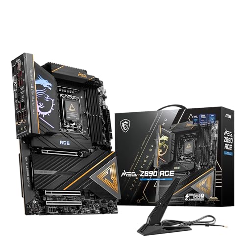 MSI MEG Z890 ACE Carte mère de Jeu (Prend en Charge Les processeurs Intel Core Ultra Series 2, LGA 1851, DDR5, PCIe 5.0, M.2, SATA, LAN 10 Gbit s, USB Type-C, Wi-FI 7, Bluetooth 5.4, Thunderbolt 4
