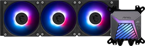 MSI MAG CORELIQUID A15 360 – Refroidisseur liquide AIO ARGB pour processeur – Radiateur 360 mm – Compatible LGA 1851 – Triple ventilateurs ARGB PWM de 120 mm, noir