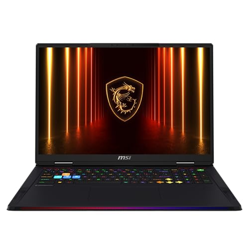 MSI Raider 18 HX AI Ordinateur portable de jeu 18 120 Hz UHD Intel Core U9-285HX, NVIDIA Geforce RTX 5090, 64 Go DDR5, 2 To NVMe SSD, Thunderbolt 5, Wi-Fi 7, Win 11 Pro Noir A2XWJG-069US
