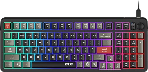 MSI Forge GK110 US Clavier Mécanique RGB Ergonomique Anti-GHOSTING Angle Réglable (Noir)