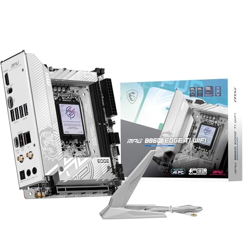 MSI MPG B860I Edge TI Carte mère WiFi (Prend en Charge Les processeurs Intel Core Ultra Series 2, LGA 1851, DDR5, PCIe 5.0, M.2, 2.5Gbps LAN, USB 3.2 Gen2, HDMI DP, Wi-FI 6E, Bluetooth 5.3, ATX)
