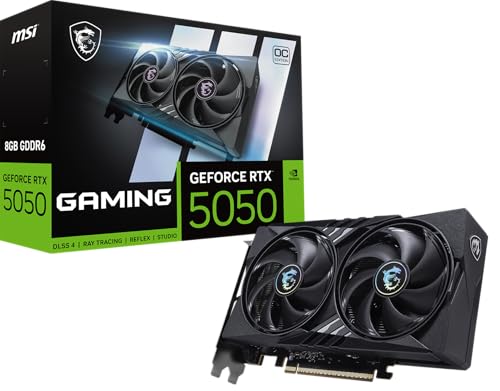 MSI Gaming RTX 5050 8G Gaming OC Carte Graphique (8 Go GDDR6, 128 Bits, Performance extrême 2647 MHz, DisplayPort x3 2.1a, HDMI 2.1b, Nvidia Blackwell Architecture)