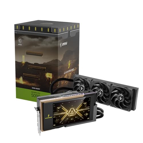 msi Gaming RTX 5090 32G Lightning Z Carte graphique (32 Go GDDR7, 512 bits, performances extrêmes 2775 MHz, DisplayPort x3 2.1a, HDMI 2.1b, architecture NVIDIA Blackwell)