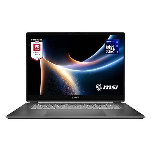 msi Prestige 16 Flip AI Ordinateur portable OLED 16 2,8 K Intel Ultra 7-355, Intel Arc Graphics, 32 Go LPDDR5X, 1 To SSD, écran tactile, Wi-Fi 7, Bluetooth 6, charge rapide, Win 11 Home gris