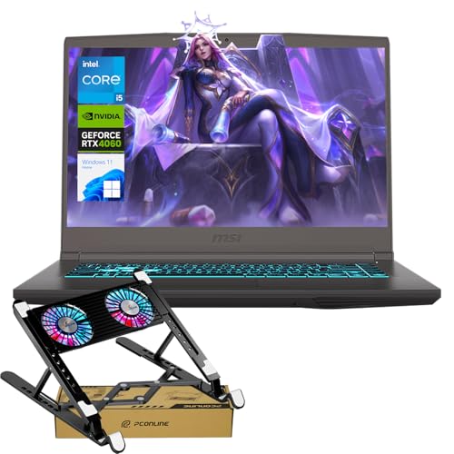 MSI Ordinateur portable de jeu ultra fin 15 prêt pour la réalité virtuelle, 15,6 po FHD 144 Hz, Intel i5-13420H (Beats Ryzen 7 7435HS), NVIDIA GeForce RTX 4060, 16 Go de RAM, 1 To SSD, Ko rétroéclairé