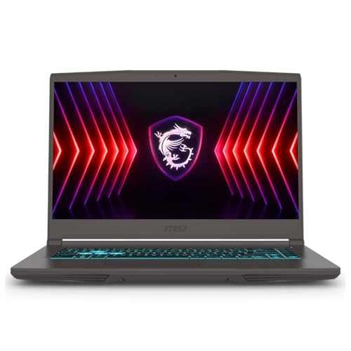 msi Ordinateur portable de jeu Thin 15, Intel i5-13420H, 16 Go de RAM DDR4, 512 Go PCIe SSD, écran 15,6 FHD (1920 x 1080) 144 Hz, Nvidia G-Force RTX 3050, clavier rétroéclairé, W11 Home, gris cosmos