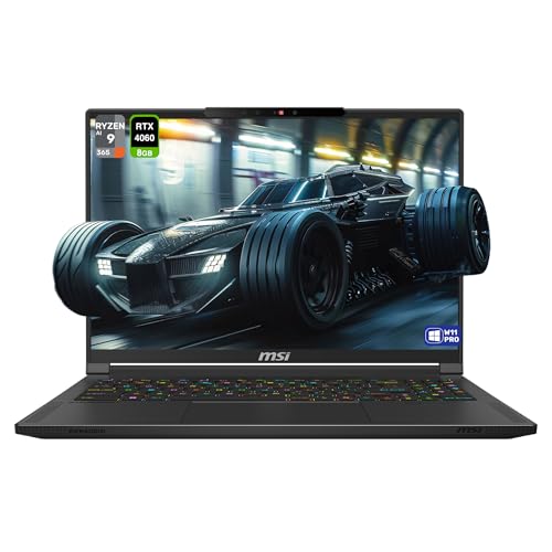 MSI Creator A16 AI Ordinateur portable de jeu, AMD Ryzen AI 9-365, 32 Go LPDDR5x RAM, 2 To PCIe SSD, écran QHD 16 (2560 x 1600), Nvidia G-Force RTX 4060, clavier RVB par touche, W11 Pro, gris