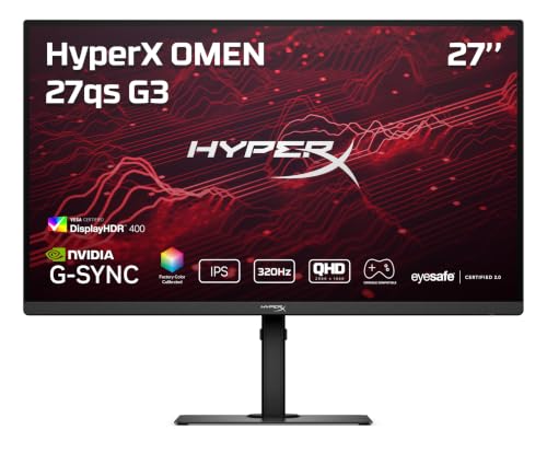 HP HyperX OMEN Moniteur Gaming 27 Pouces QHD 320 Hz - OMEN 27qs G3 Euro