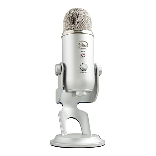 Blue Microphones Yeti, Micro USB pour Enregistrer, Streaming, Gaming, Podcast, Micro Gaming condensateur, Micro PC Mac avec Effets Blue VO!CE, Support ajustable, Plug and Play - Argent