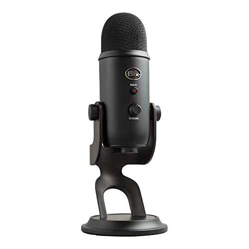 Logitech for Creators Blue Yeti Microphone USB pour Enregistrer, Streaming, Gaming, Podcast sur PC Mac, Micro condensateur pour ordinateur portable et PC avec Effets Blue VO!CE, Plug and Play - Noir