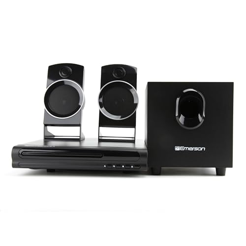 Emerson ED-8050 Système de Home Cinéma 2.1 Canaux avec Lecteur DVD, Son Surround et Subwoofer, Sortie HDMI, Lecture USB et Doubles Haut-Parleurs – Idéal pour une Expérience Cinématographique et