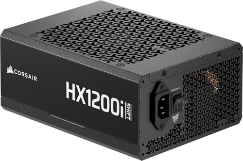 CORSAIR HX1200i Shift Alimentation Haute Performance – Entièrement modulaire, iCUE Link System Hub intégré, Connecteurs montés sur Le côté, Efficacité Platinum, Conforme ATX 3.1 et PCIe 5.1 – Noir