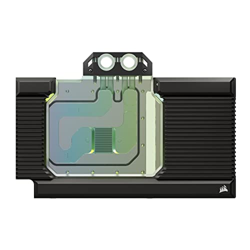 Corsair Hydro X Series XG7 RGB 4080 STRIX TUF GPU Bloc D'eau Pour GPU - Pour ASUS® ROG STRIX et TUF Gaming GeForce RTX™ 4080 - Cuivre Nickelé - Plaque Arrière et Câble Adaptateur 5V ARGB Inclus - Noir