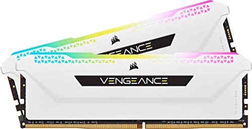 Corsair Vengeance RGB PRO SL 32Go (2x16Go) DDR4 3200Mhz C16 (PC4-25600) Kit mémoire de bureau illuminé (10 LED RGB adressables individuellement) - Blanc