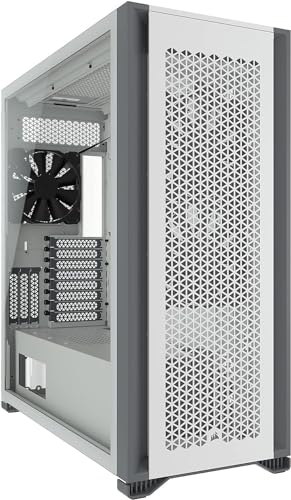 Corsair 7000D AIRFLOW Boîtier PC ATX Grande Tour (Panneau Avant à Flux d’air Élevé, Trois Ventilateurs de 140 mm Inclus avec Répéteur PWM, Gestion des Câbles Facilement, Vaste Espace Interne) Blanc
