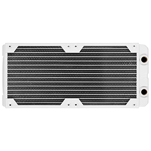 Corsair Hydro X Series XR5 280mm Radiateur de Refroidissement à Eau - Supports pour Deux Ventilateurs de 140mm, Épaisseur du Radiateur 30mm, Installation Facile - Blanc