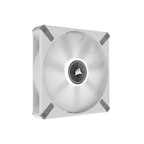 Corsair ML140 LED Elite, Ventilateur LED Blanc 140 mm PWM (Technologie Corsair AirGuide) Pack Simple - Blanc