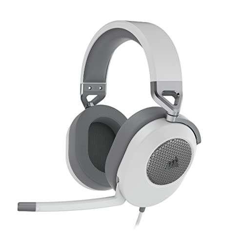 Corsair HS65 Surround Casque de Jeu Filaire Multiplateforme - Son Surround Dolby 7.1 - SonarWorks SoundID - Compatible iCUE - PC, Mac, PS5, PS4, Xbox, Nintendo Switch, Mobile - Blanc